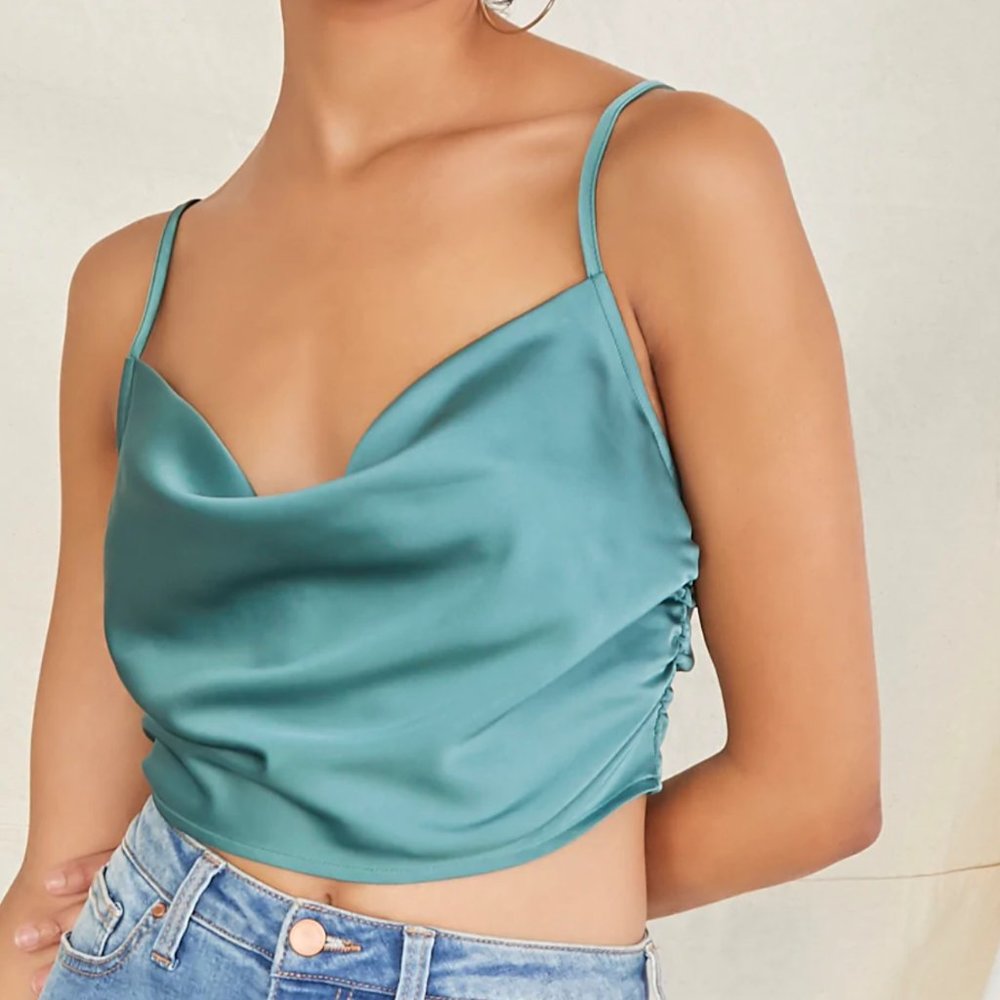 Forever 21 cropped satin camisole